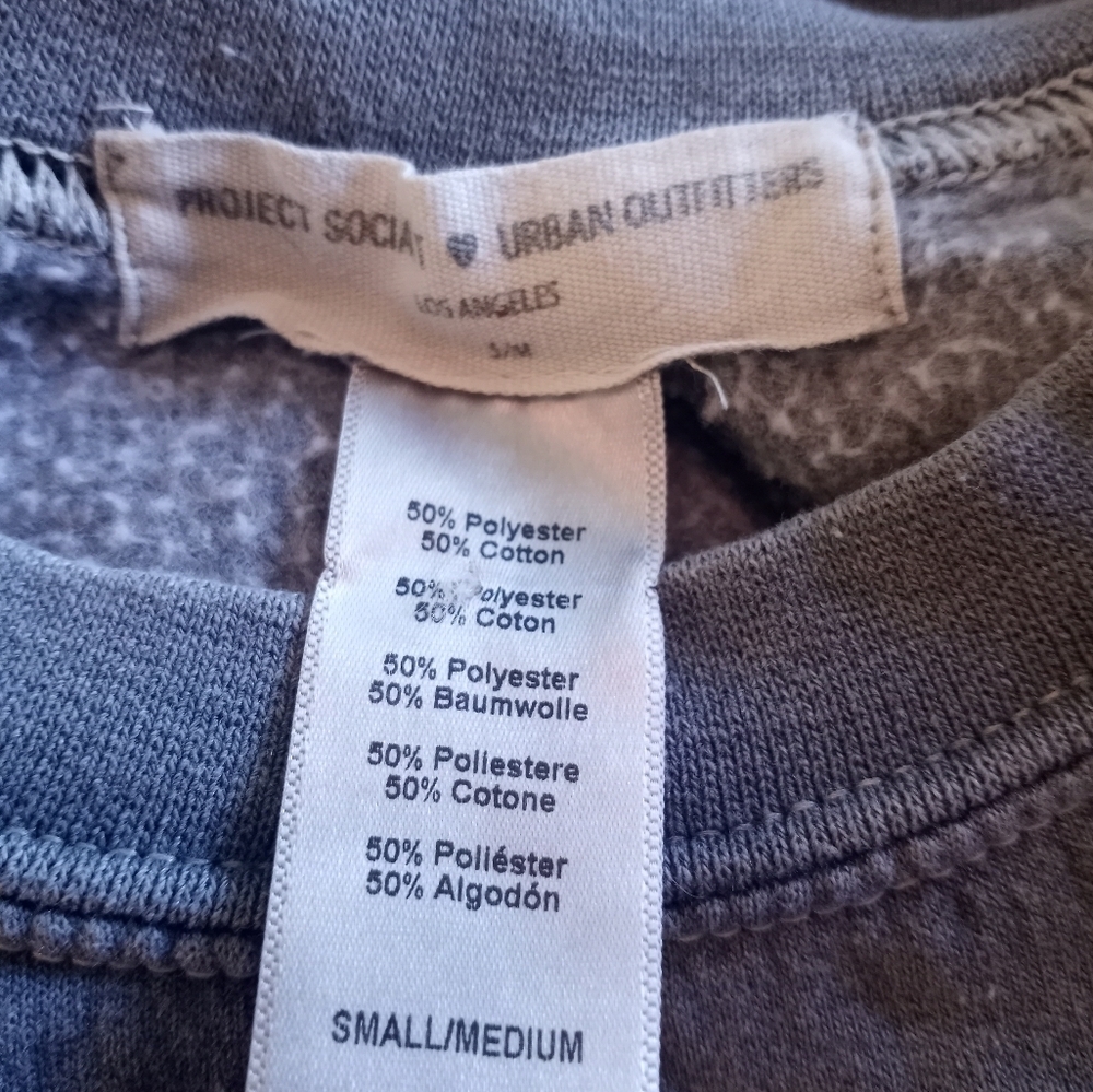 Project Social❤Urban Outfitters Whimsigoth Baggy Skeleton Skater Grey Sweatshirt - Picture 8 of 8